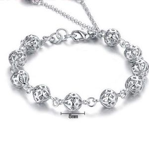 925 Sterling Silver Lobster Clasps Jewelry Classic Strand Beaded Bracelets